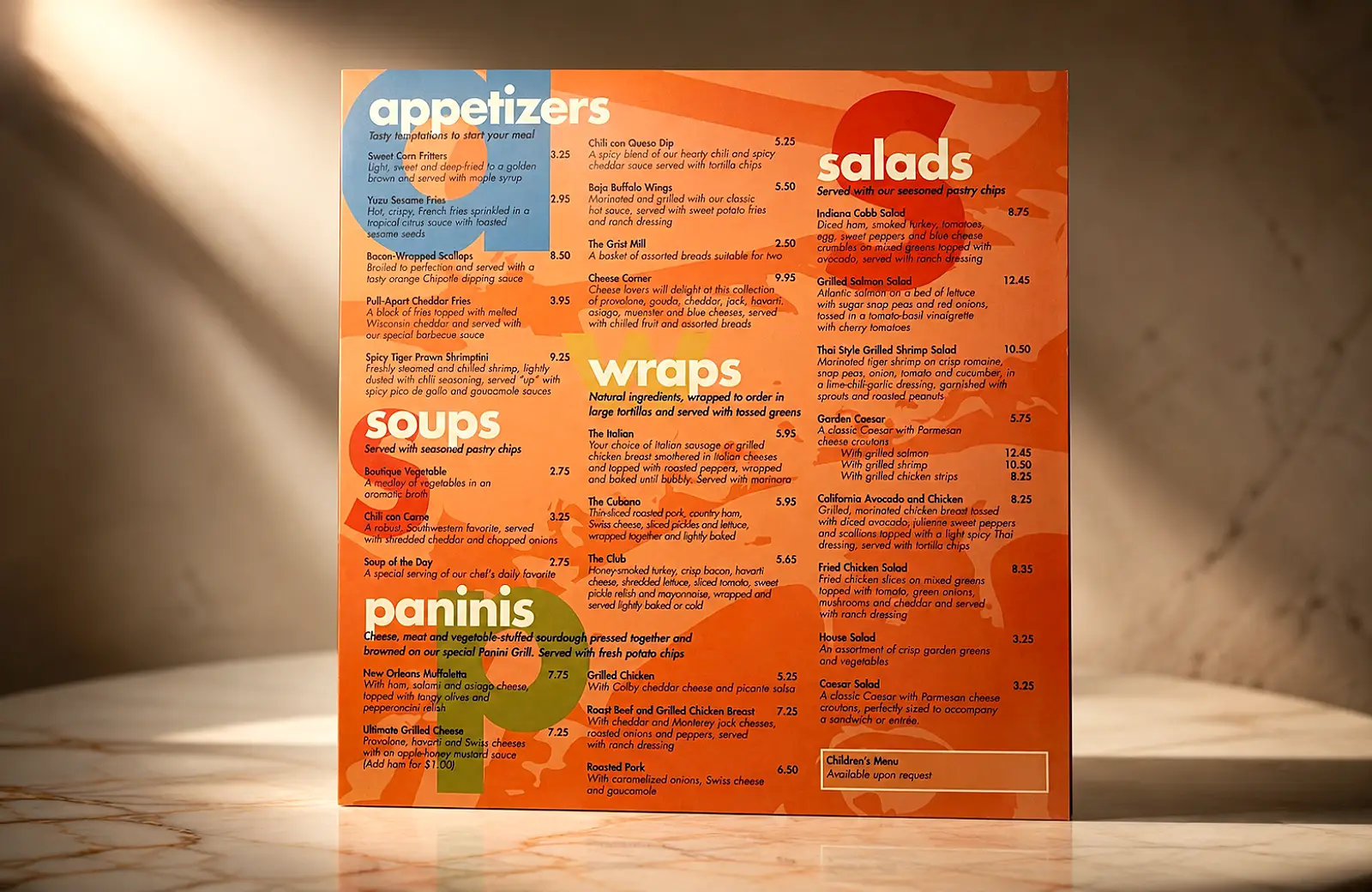 The Music Mill menu and restaurant-facing collateral