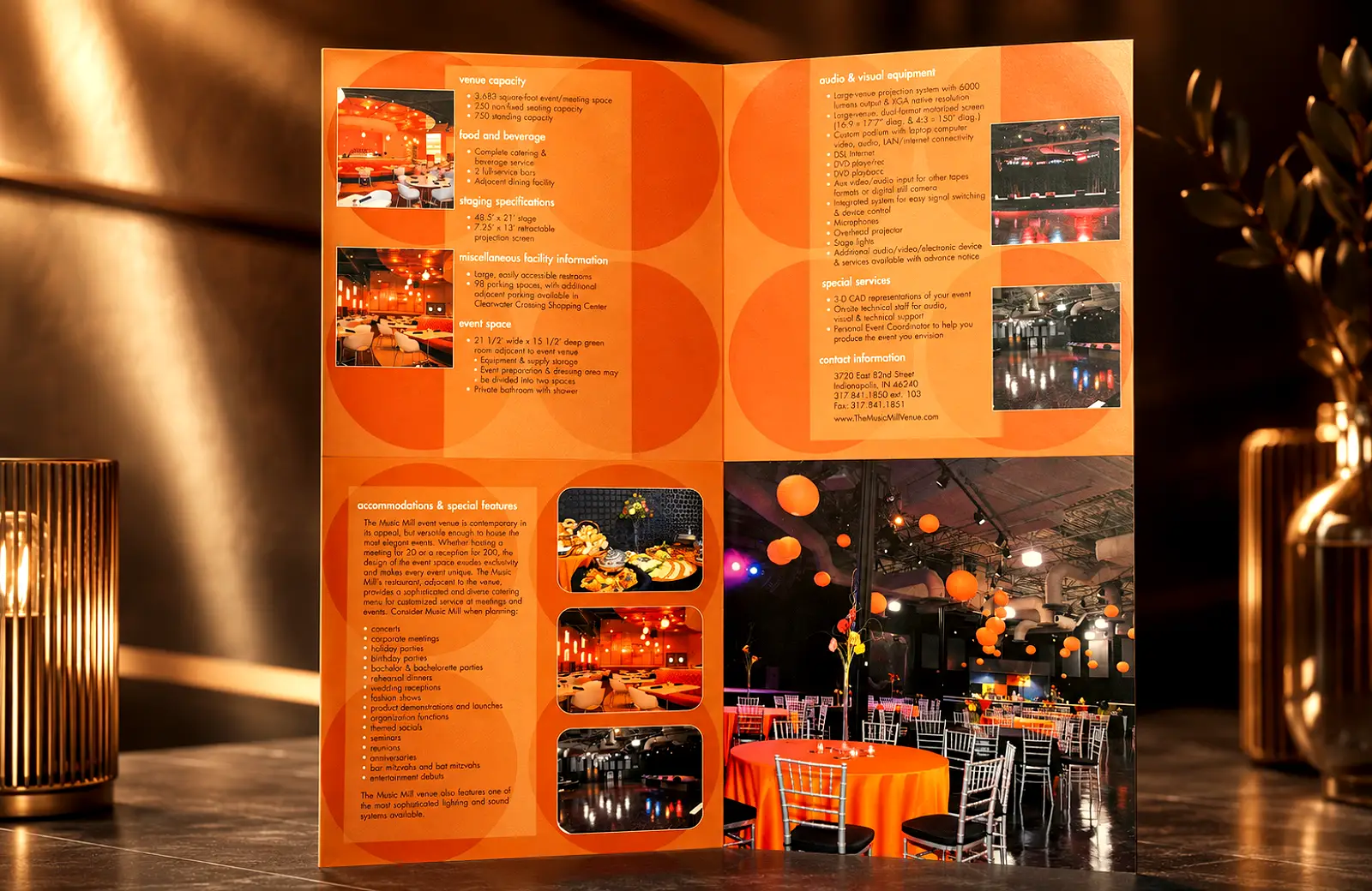 The Music Mill private-event, venue-booking, and concert-support collateral