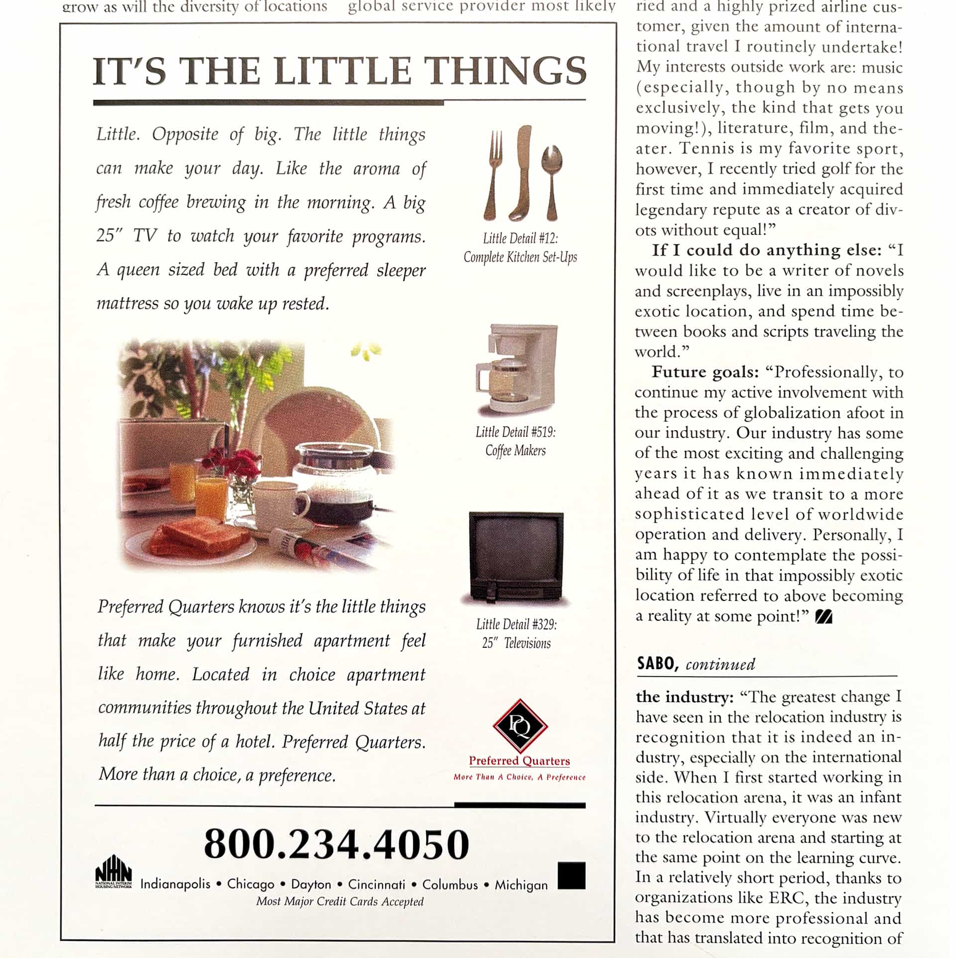 Preferred Quarters print campaign
